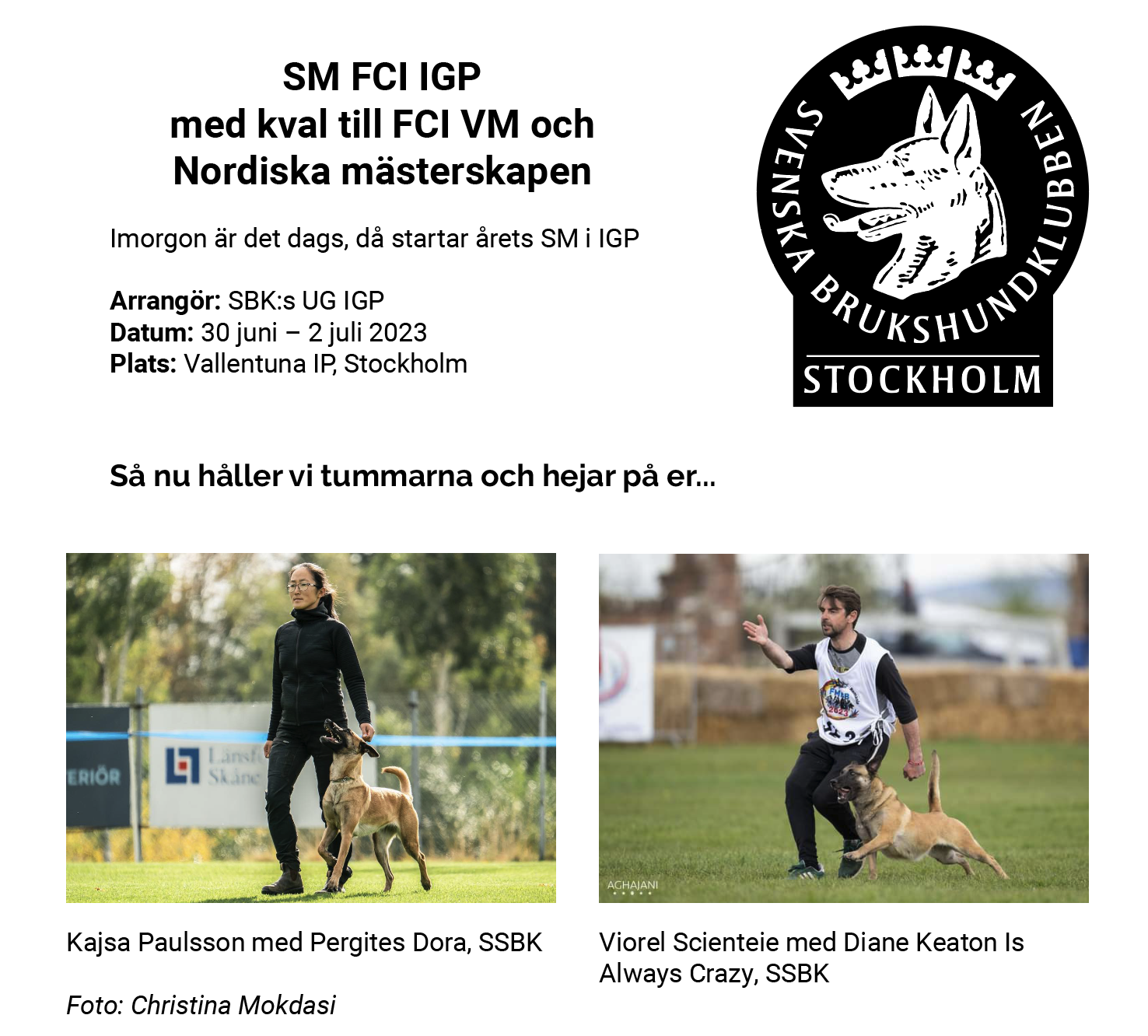 FCI IGP SM o VM kval 2023